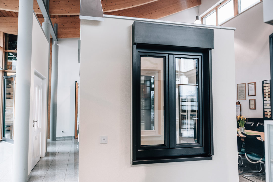 Ausstellungsbereich für Holz-Aluminium-Fenster bei Schneider Fensterbau