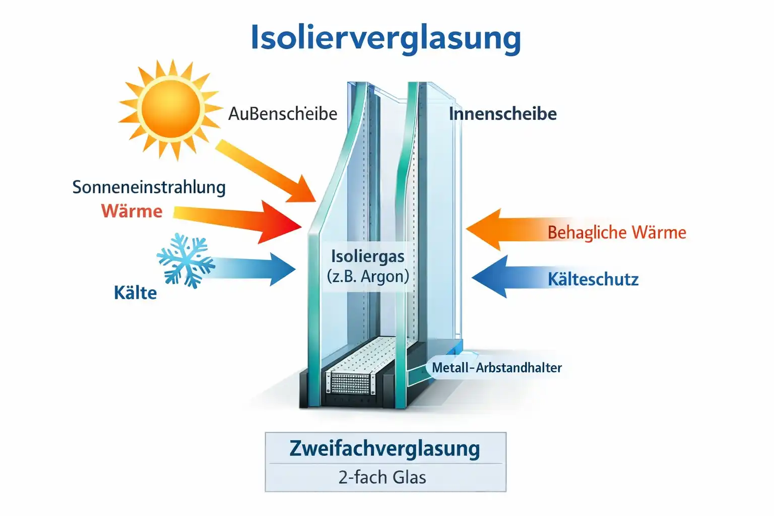 Schaubild Isolierverglasung Holzfenster