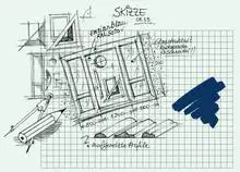 Schritt 1: Idee von Holztür skizzieren Skizze von Holztür